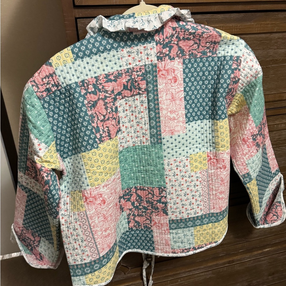 Simply Southern Multicolor Patchwork Bomber Jacke… - image 3